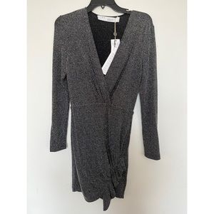 IRO mini silver long sleeve dress